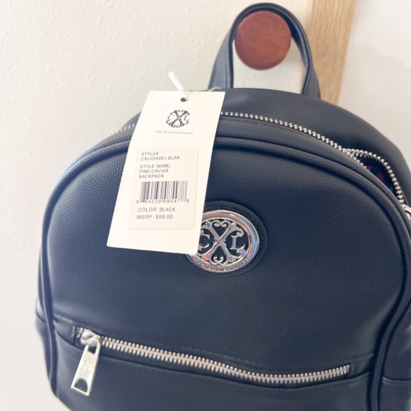CXL by Christian Lacroix Backpack Black Pine Caviar Faux Leather